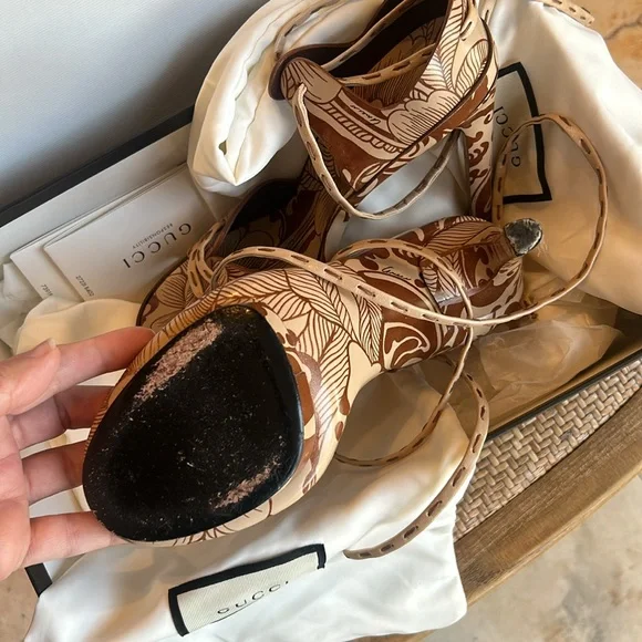 Gucci platform high heels sandals 6 1/2 B - Picture 6 of 11